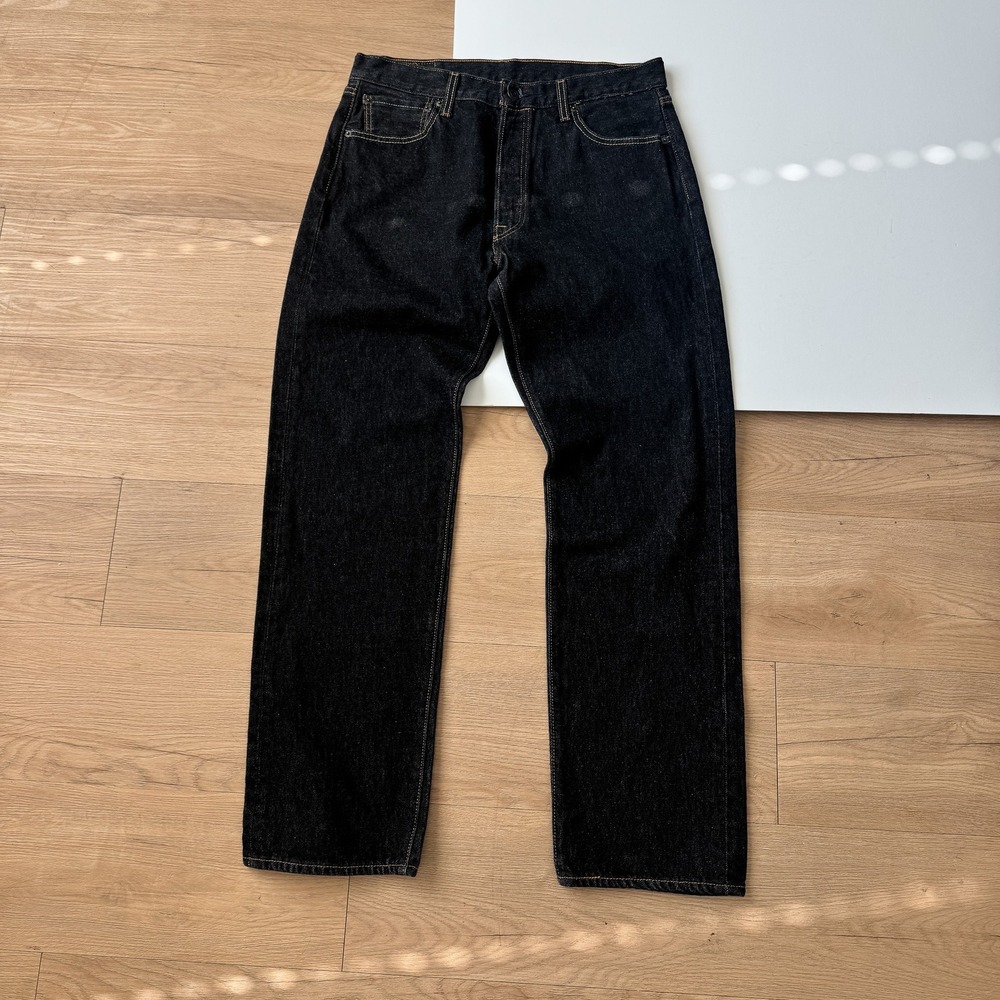 Levis 501 Original Fit Mens Dark Blue Indigo Straight Leg Button Fly Jeans 33x31